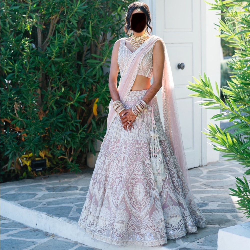 Pearl and Pink Designer Indian Bridal Lehenga Set